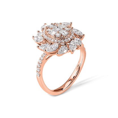 18K Fancy Diamond Ladies Ring