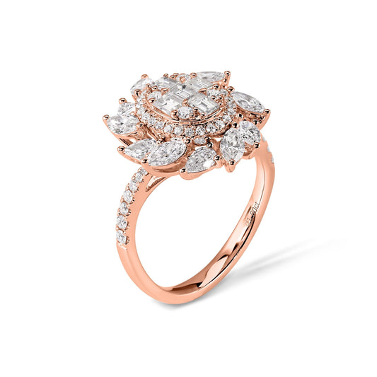 18K Fancy Diamond Ladies Ring