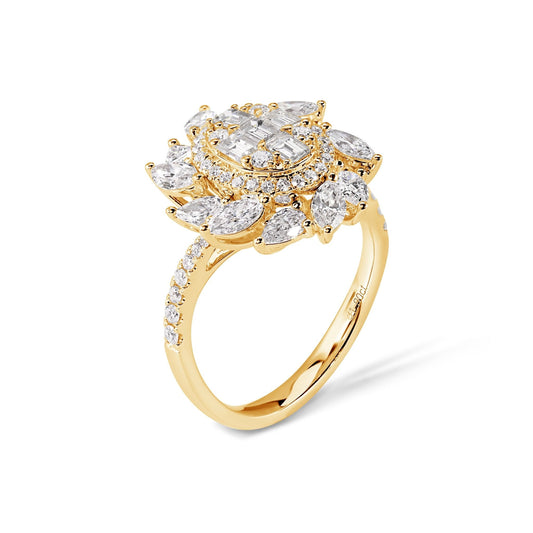 18K Fancy Diamond Ladies Ring