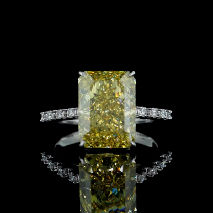 8.03 ct. Yellow Diamond Pavé Ring