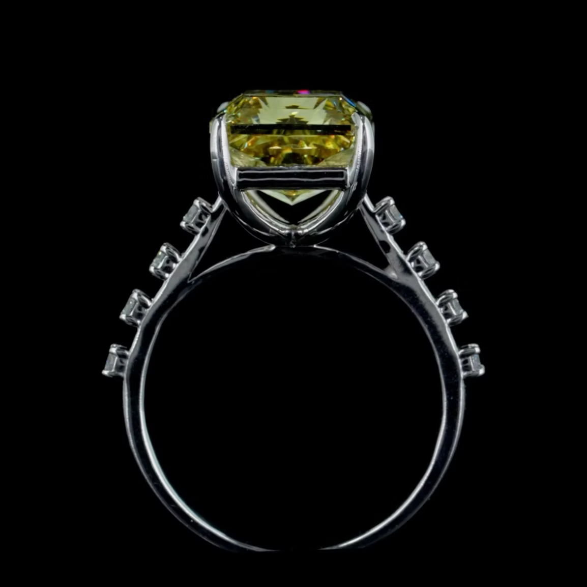 8.03 ct. Yellow Diamond Pavé Ring