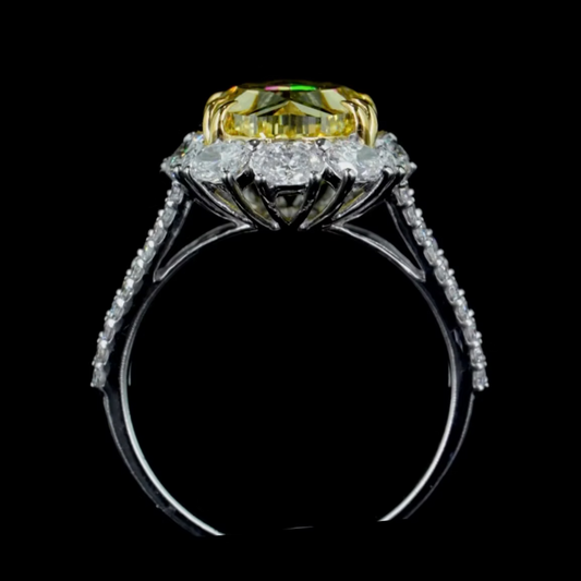5.64 ct. Yellow Diamond Halo Ring
