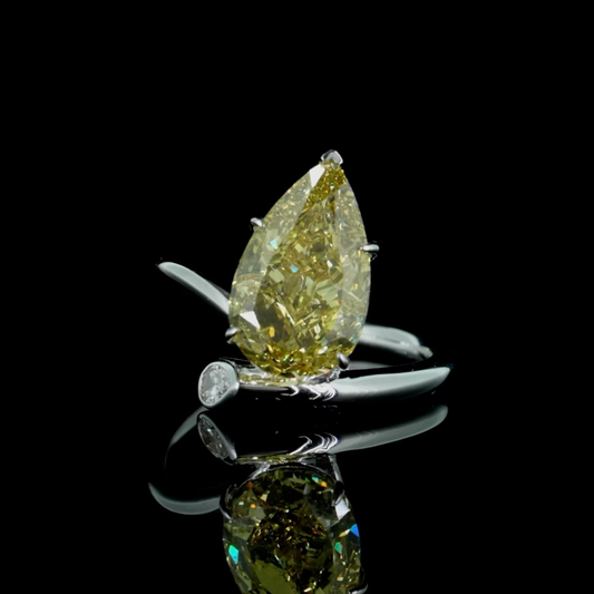 5.09 ct. Yellow Diamond Solitaire Ring