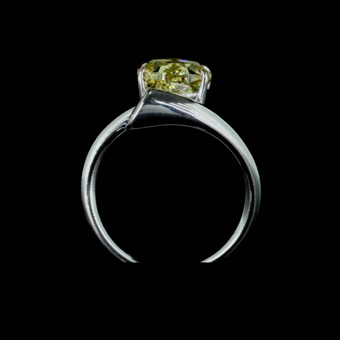 5.09 ct. Yellow Diamond Solitaire Ring