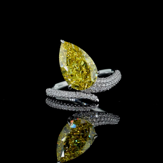 5.50 ct. Yellow Diamond Pavé Ring