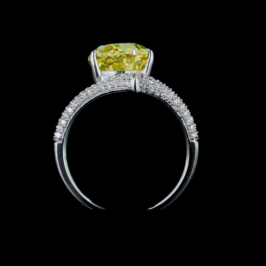 5.50 ct. Yellow Diamond Pavé Ring