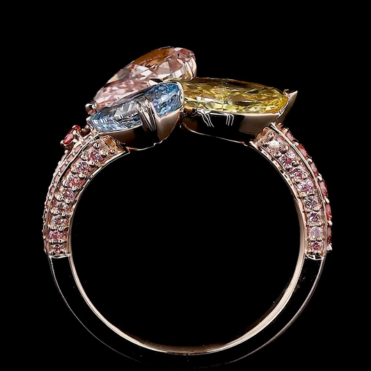 4.00 ct. Multi-Color Diamond 3-Piece Ring