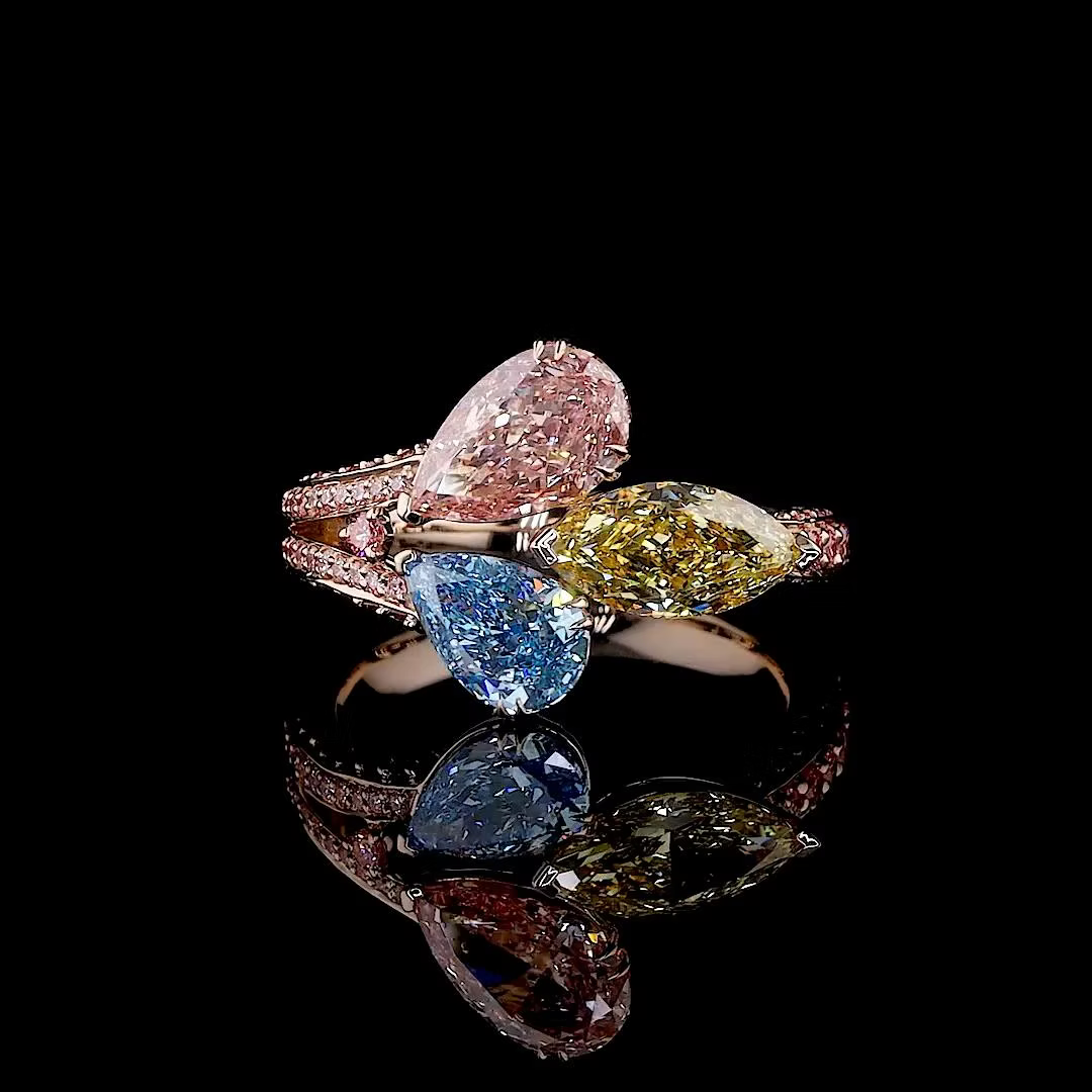 4.00 ct. Multi-Color Diamond 3-Piece Ring