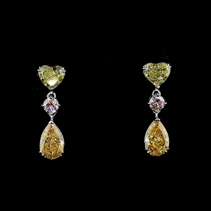 3.71 ct. Orange Diamond Drop Earrings