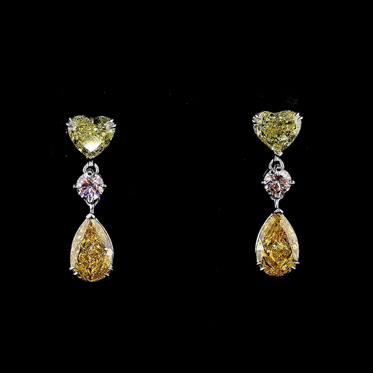 3.71 ct. Orange Diamond Drop Earrings
