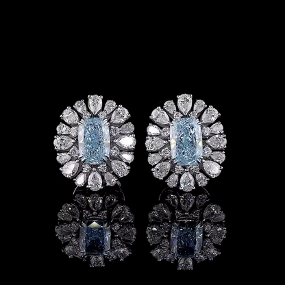 2.11 Ct. Blue Diamond Stud Earrings
