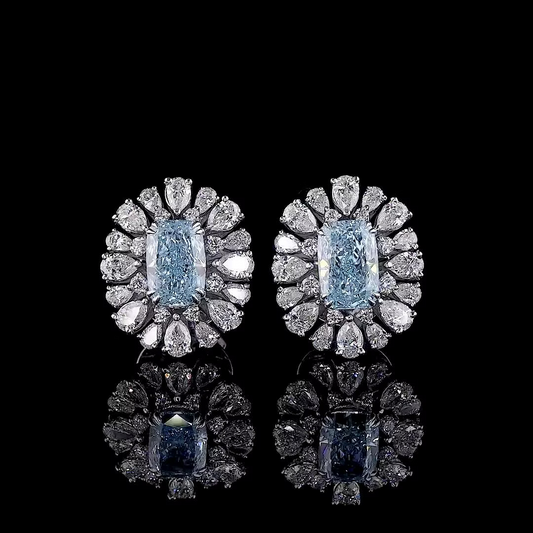 2.11 Ct. Blue Diamond Stud Earrings
