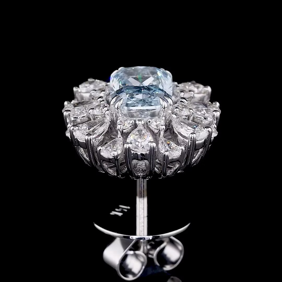 2.11 Ct. Blue Diamond Stud Earrings