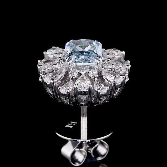 2.11 Ct. Blue Diamond Stud Earrings