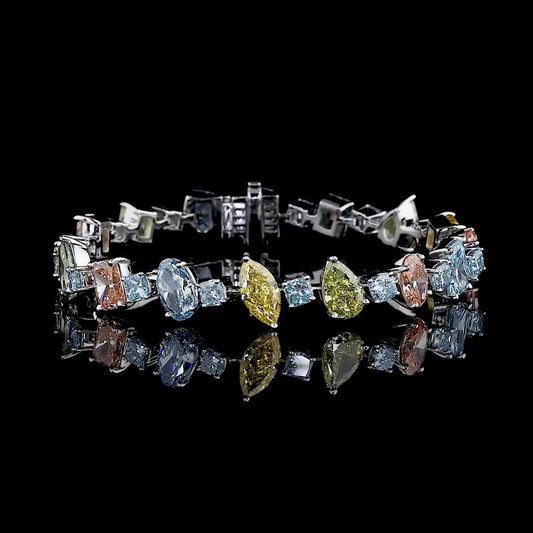 23.14 ct. Multi-Color Diamond Tennis Bracelet