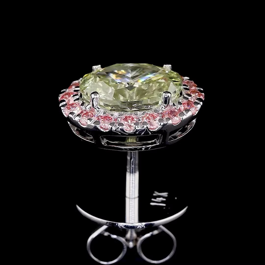 2.02 ct. Green Diamond Stud Earrings