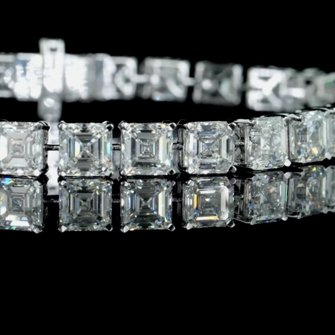26.35 ct. Asscher Diamond Tennis Bracelet