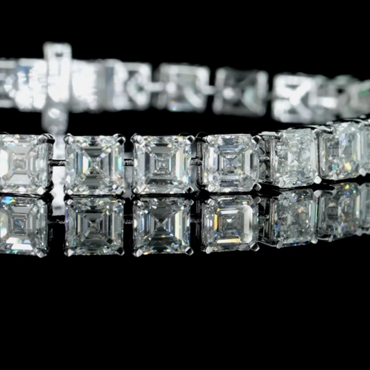 26.35 ct. Asscher Diamond Tennis Bracelet