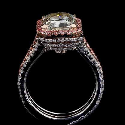 4.16 ct. Green Radiant Solitaire Ring