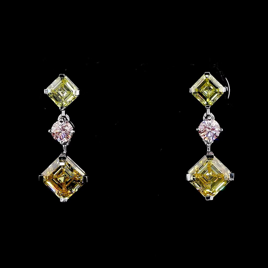 5.09 ct. Yellow Diamond Drop Earrings