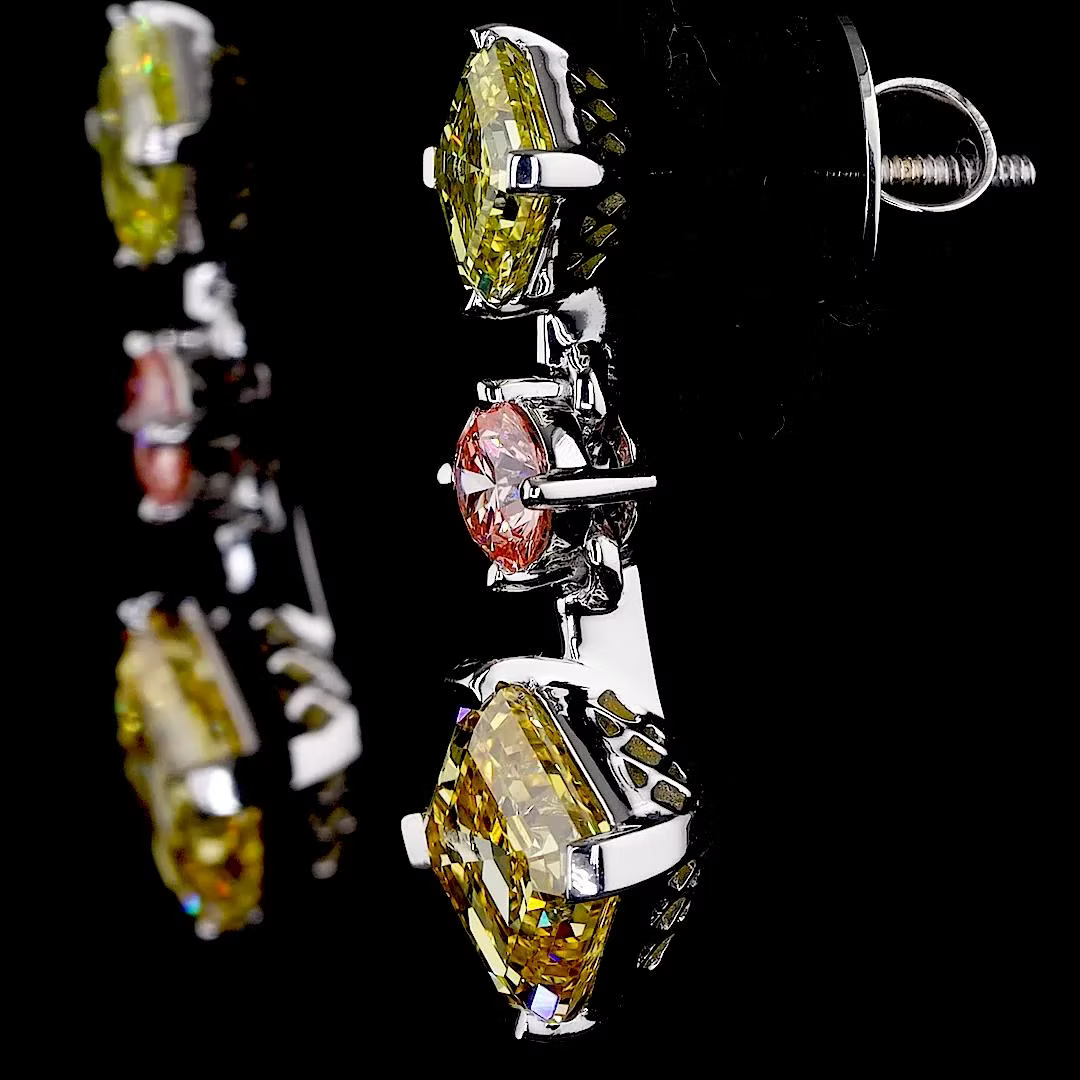 5.09 ct. Yellow Diamond Drop Earrings