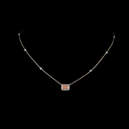 1.03 ct. Pink Diamond Halo Pendant