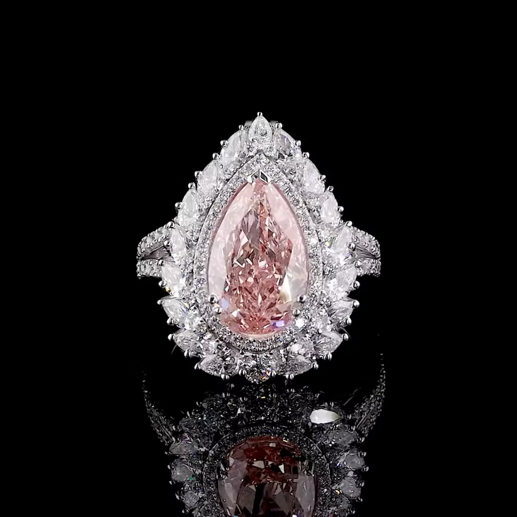 5.54 ct. Pink Pear Diamond Convertible Pendant Ring