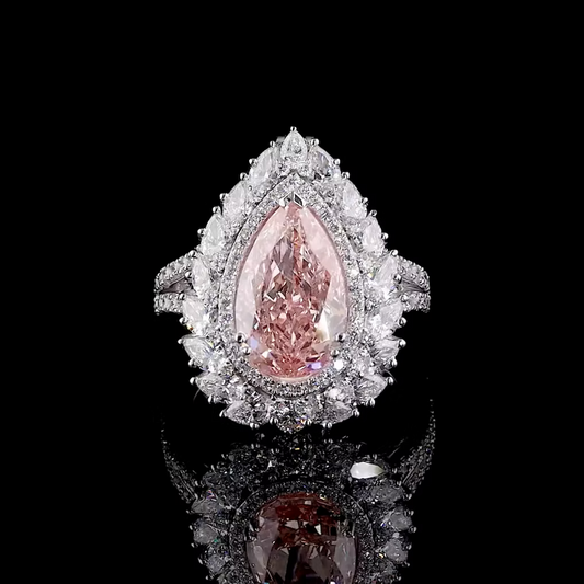 5.54 ct. Pink Pear Diamond Convertible Pendant Ring