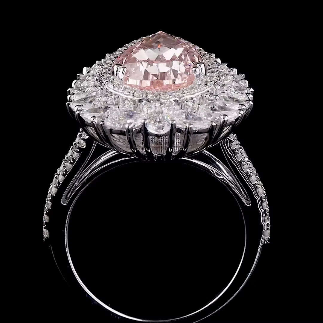 5.54 ct. Pink Pear Diamond Convertible Pendant Ring