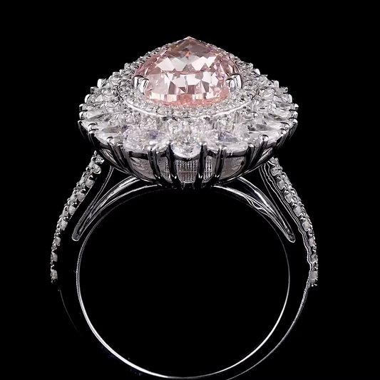 5.54 ct. Pink Pear Diamond Convertible Pendant Ring
