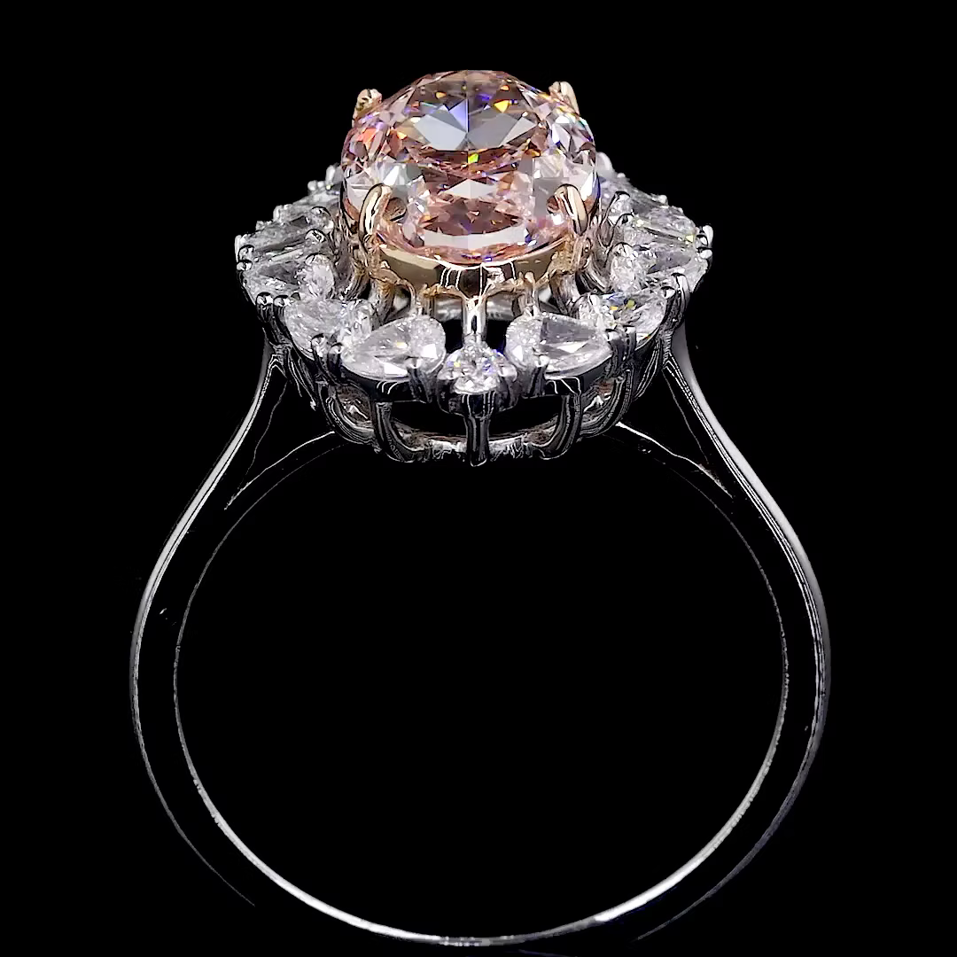 3.01 ct. Yellow Cushion Diamond Halo Ring