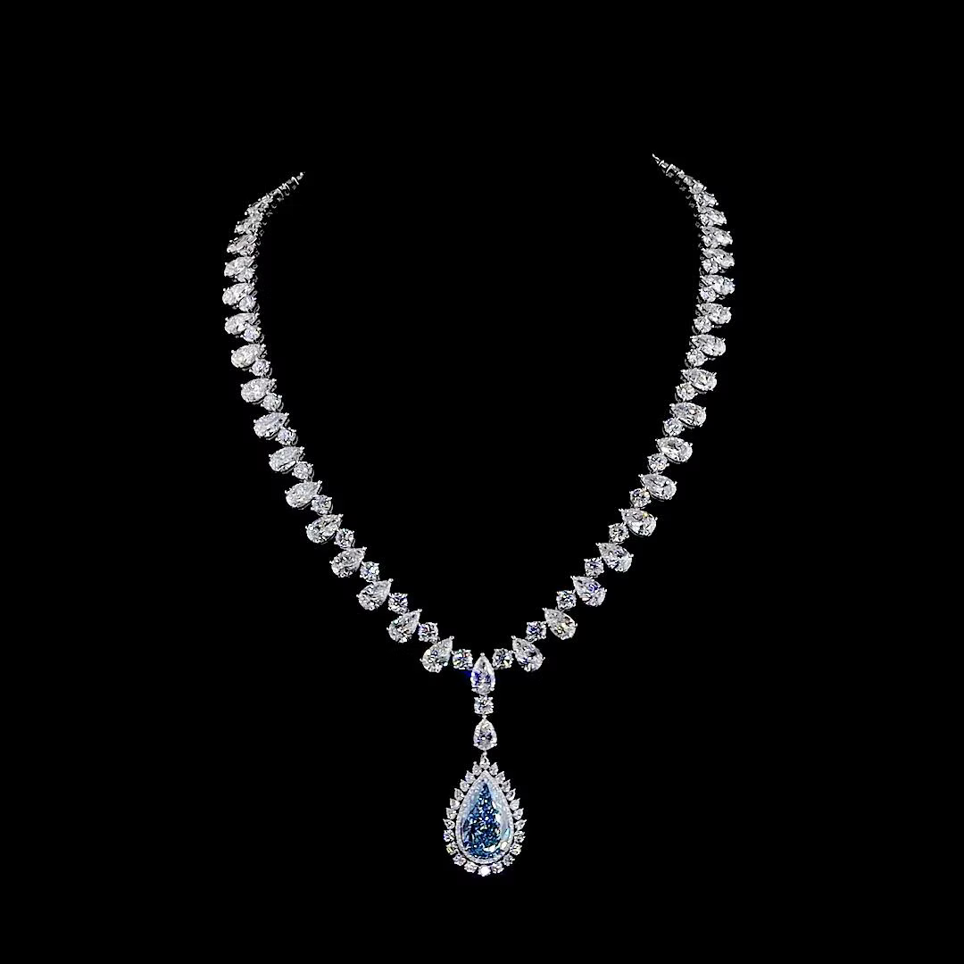 10.05 Ct. Blue Diamond Pendant Necklace