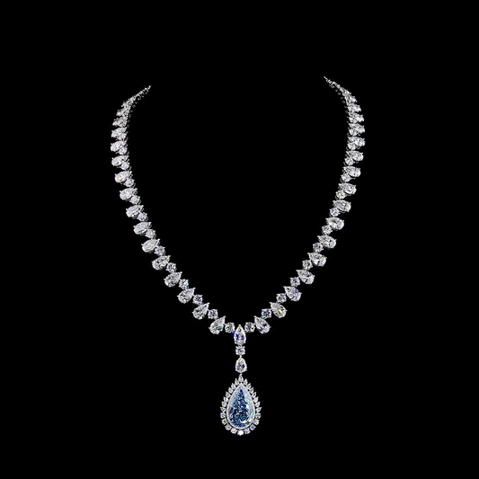 10.05 Ct. Blue Diamond Pendant Necklace