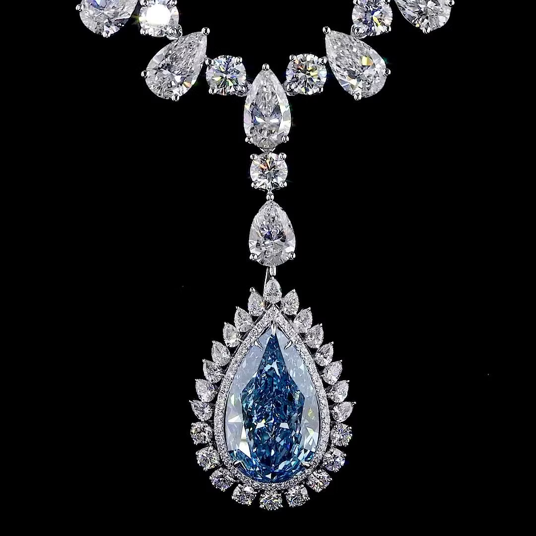 10.05 Ct. Blue Diamond Pendant Necklace