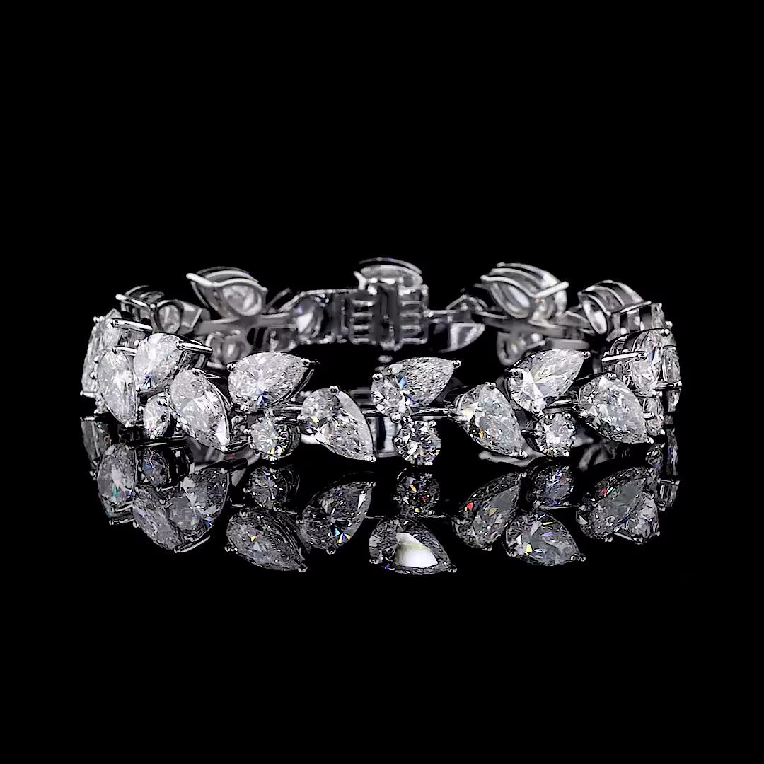 25.02 ct. Pear Diamond Tennis Bracelet