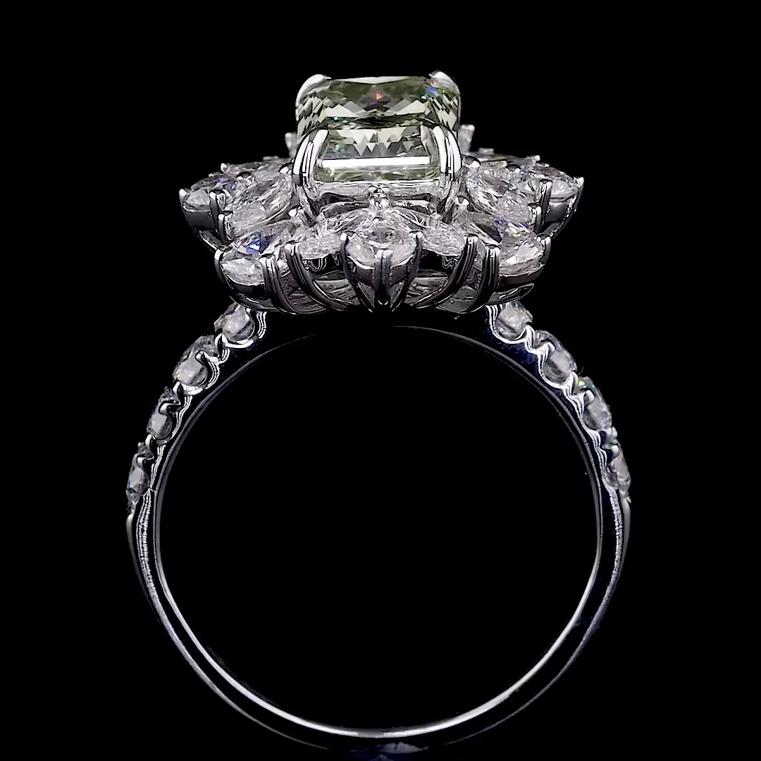 3.64 ct. Fancy Yellow Radiant Solitaire Ring