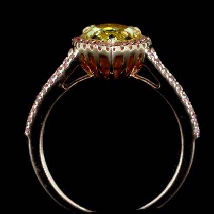2.51 ct. Yellow Diamond Halo Ring