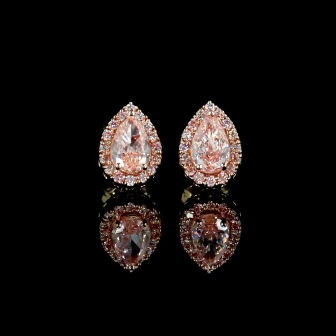 1.25 ct. Pink Halo Diamond Stud Earrings