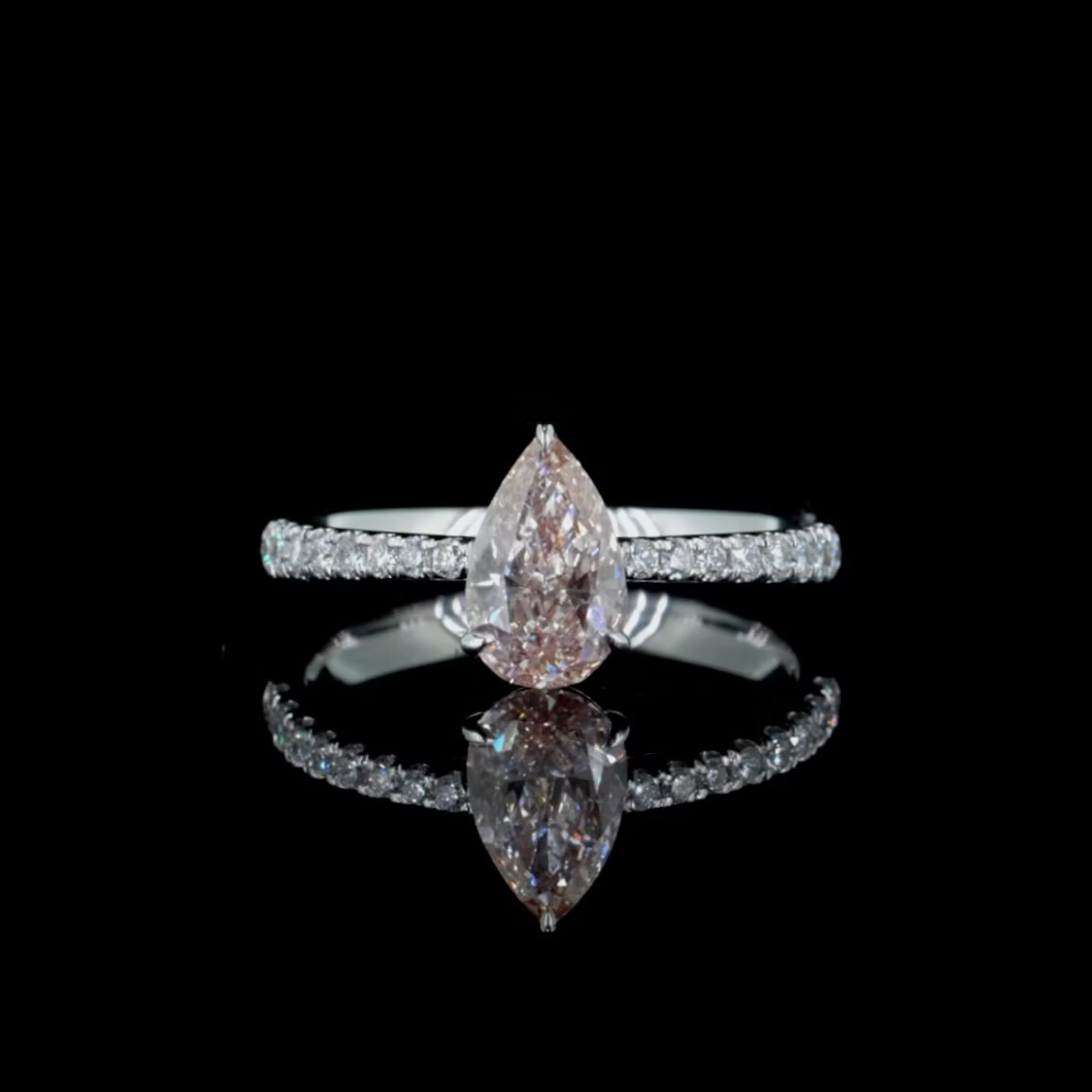 1.03 ct. Pink Diamond Pavé Ring