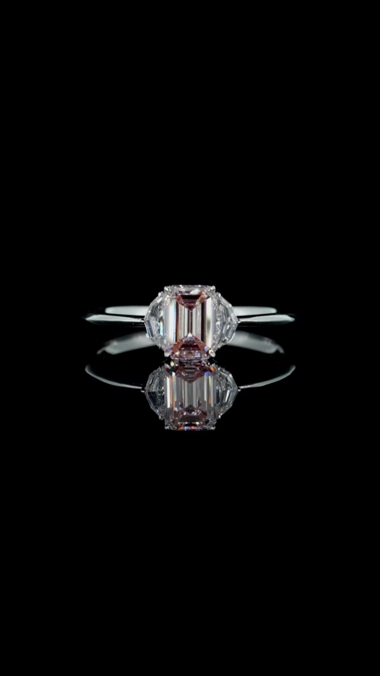 1.01 ct. Pink Diamond Side Stone Ring