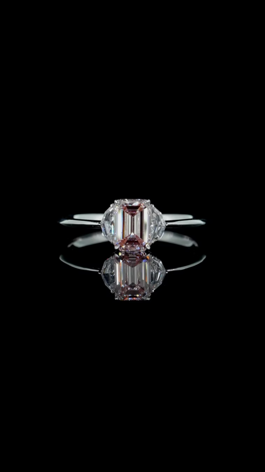 1.01 ct. Pink Diamond Side Stone Ring