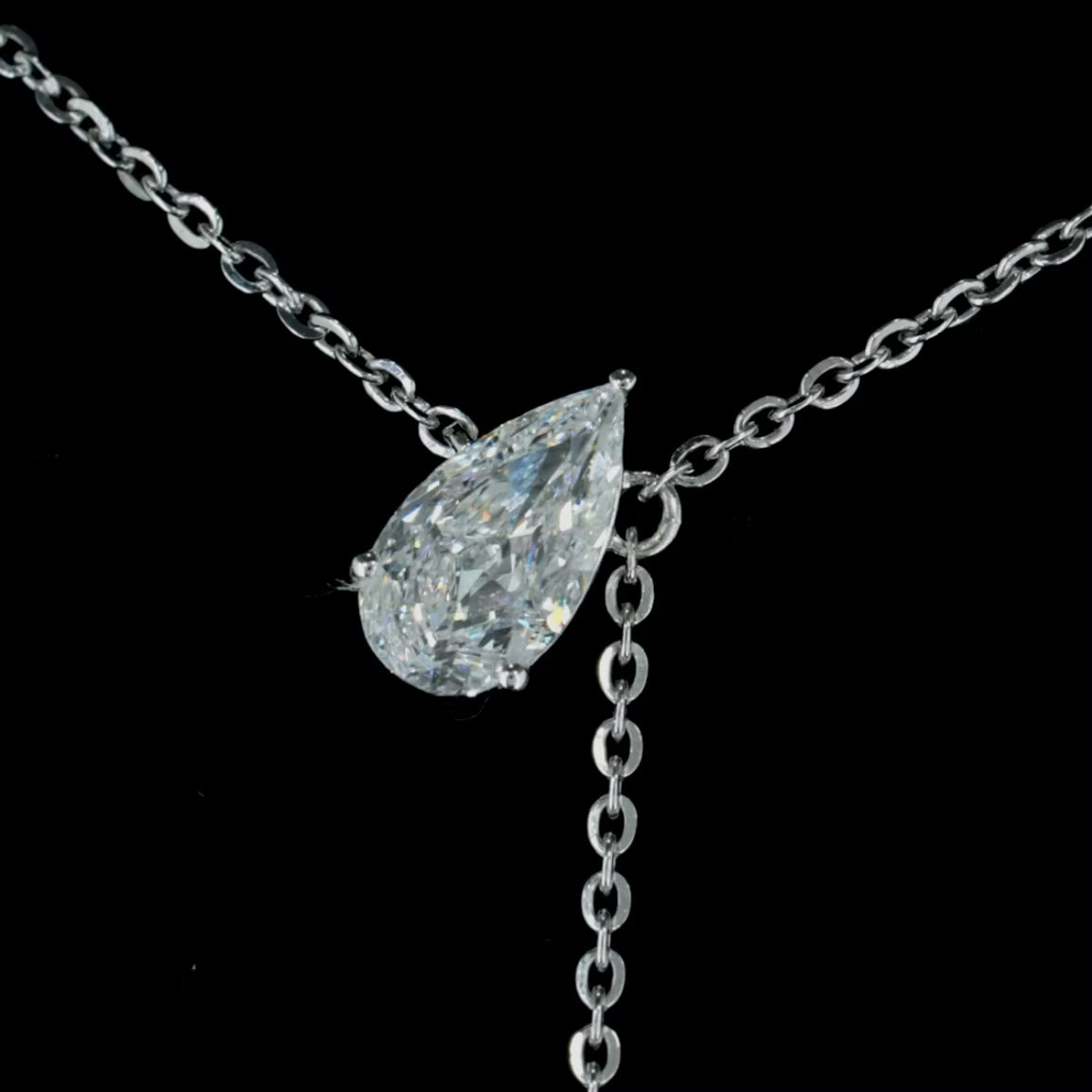 1.27 ct. Pear Diamond Chain Necklace