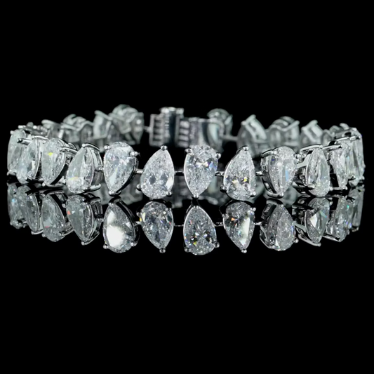 19.73 ct. Pear Diamond Tennis Bracelet