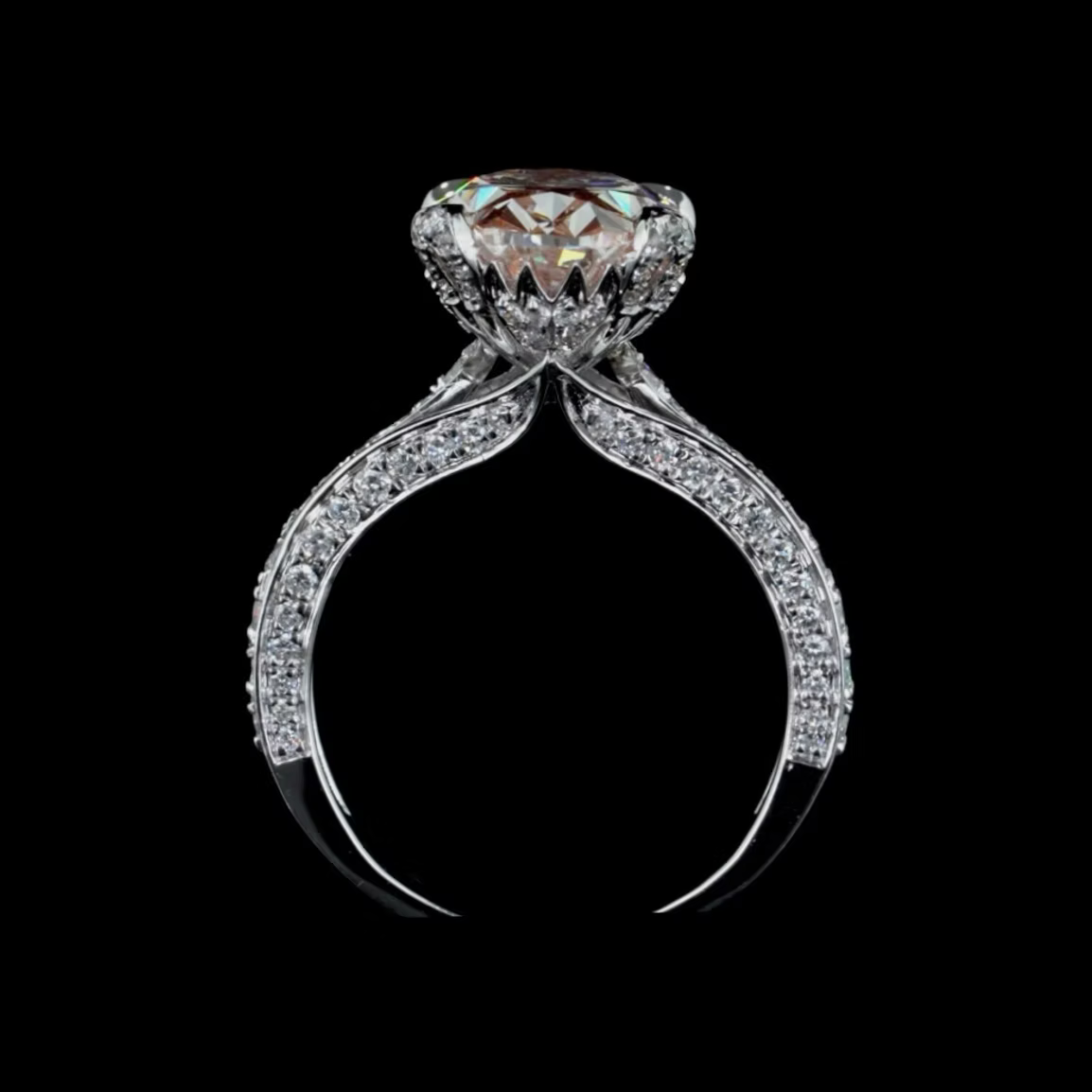 5.03 ct. Pink Diamond Pavé Ring