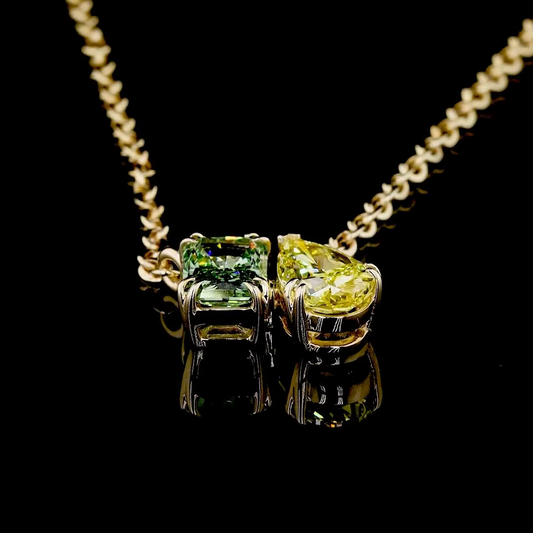 1.64 ct. Green Yellow Diamond 2-Piece Pendant