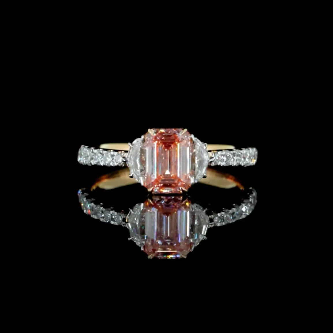 1.19 ct. Pink Diamond Side Stone Ring