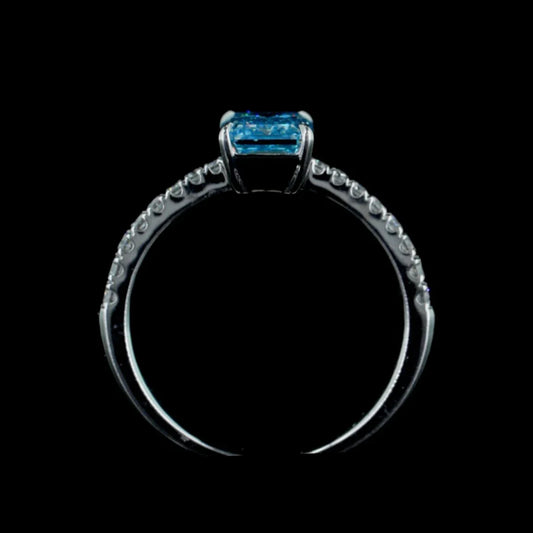 2.01 ct. Blue Diamond Pavé Ring