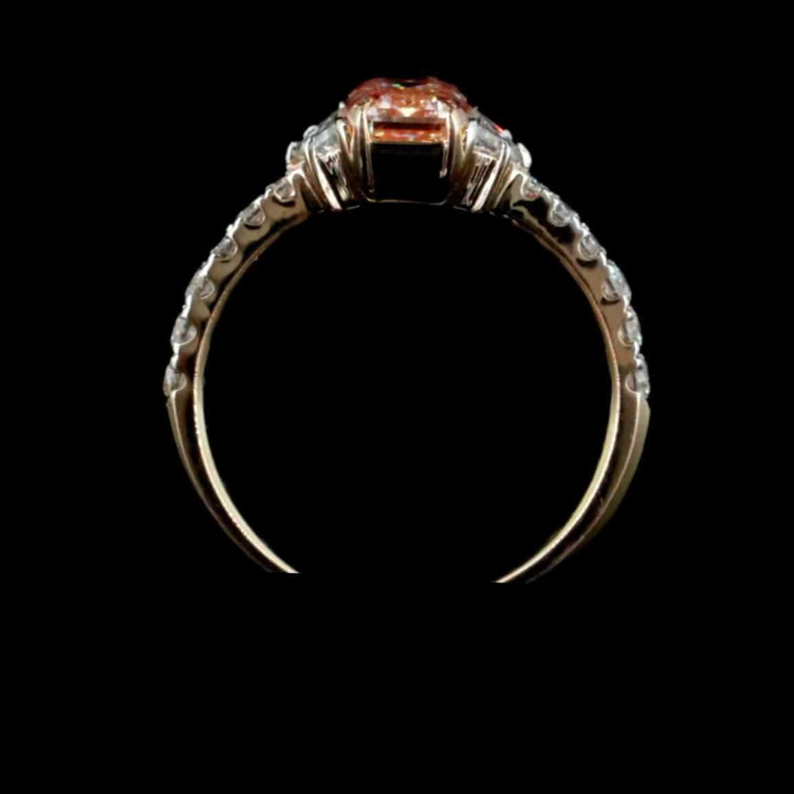 1.19 ct. Pink Diamond Side Stone Ring