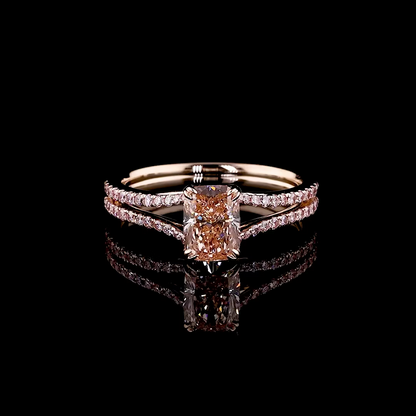 1.05 ct. Pink Cushion Diamond Pavé Ring