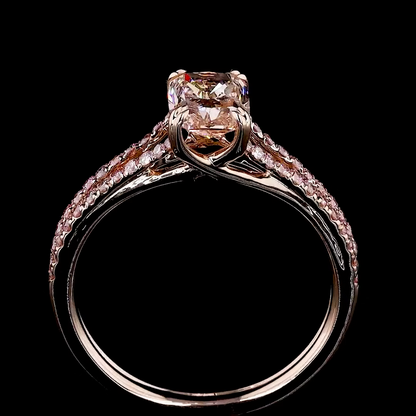 1.05 ct. Pink Cushion Diamond Pavé Ring